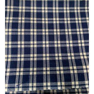 Navy & Cream Plaid Cotton Fabric 1/2 Yard x 42"